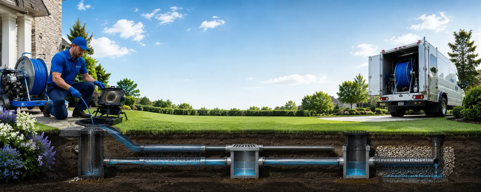 Outdoor drain cleaning information for Huntington, NY